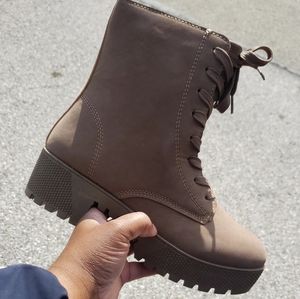 Taupe Combat Boots